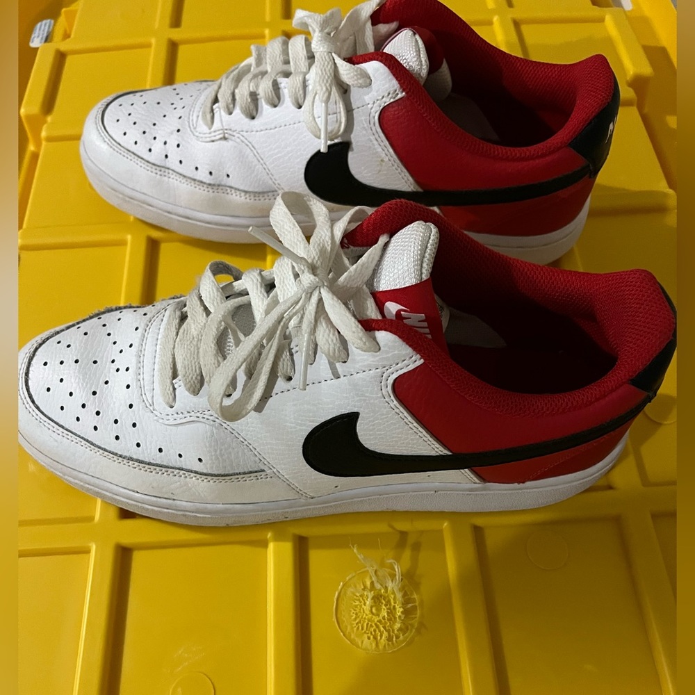 Nike. Mens Court Vision 9.5 Red. White. Price reflects condition as is.